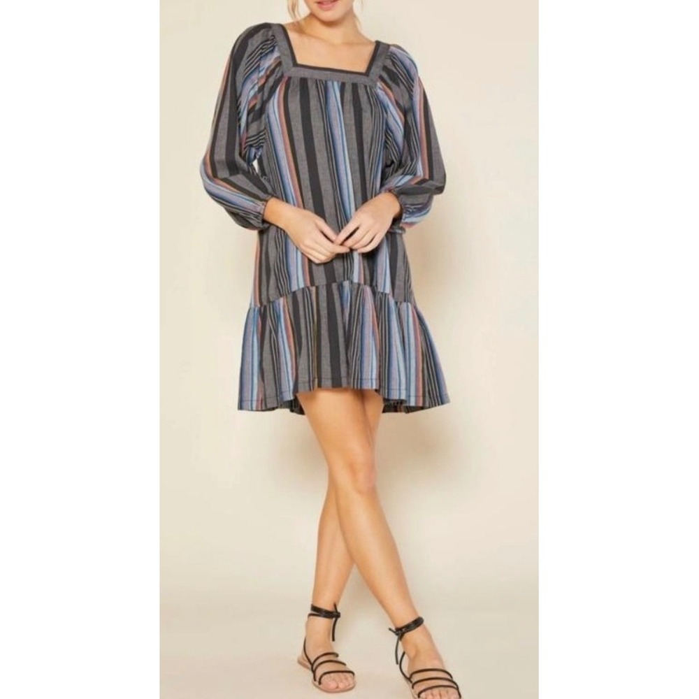 NEW Outerknown Dress Women's Large Striped Boho Miro Organic Wedding Guest
